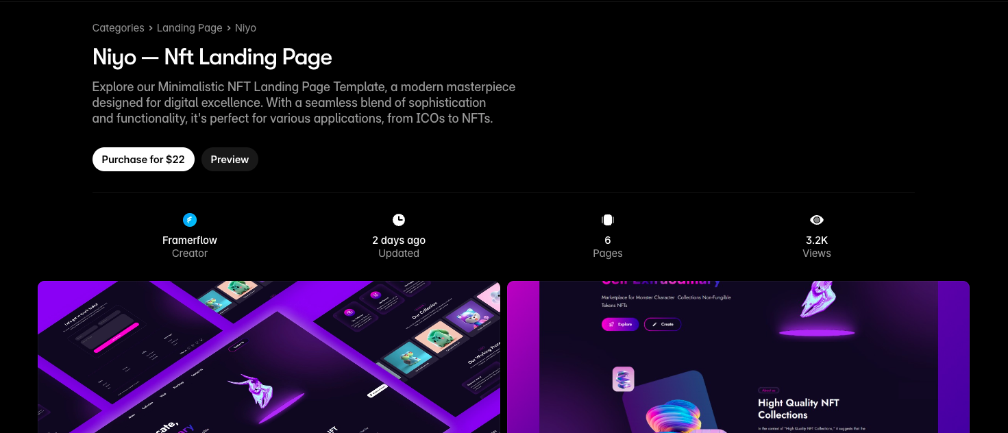 Framer Premium Template Purchase