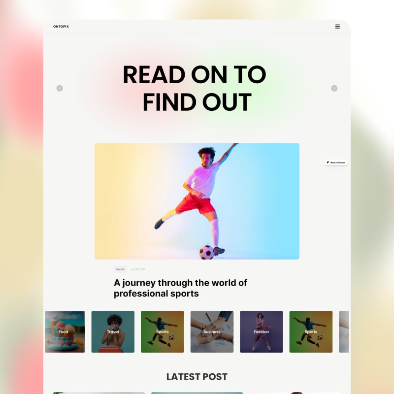 Ontopix - Framer Blog Template